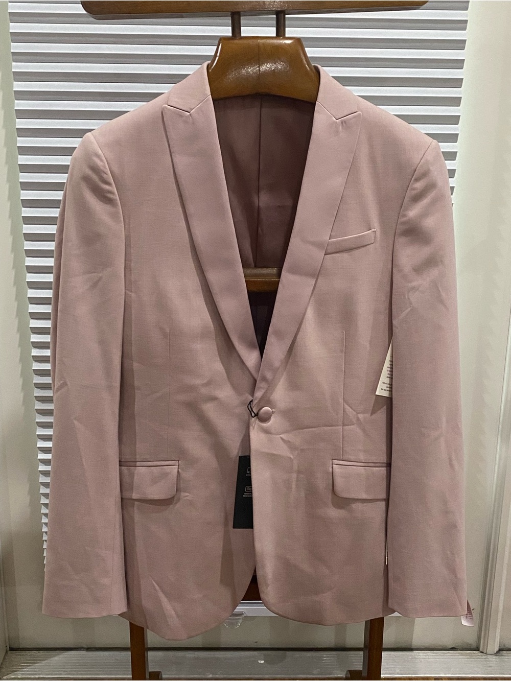 jf j.ferrar Men's Light Pink Single-Button Blazer